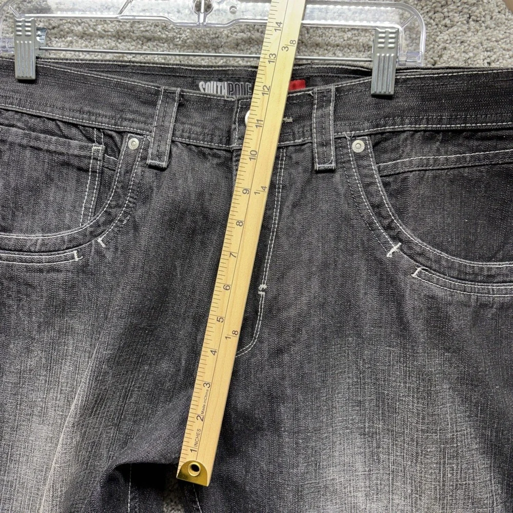 Vintage Southpole Jeans Mens 38x32 Black Denim Y2K Baggy Wide Leg Streetwear EUC